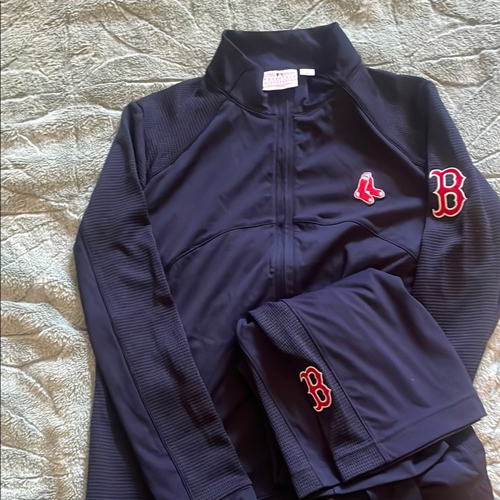 Women’s Navy Blue Boston Red Sox Jacket and Pants Set